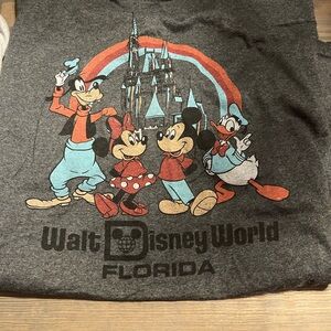 Disney Gray Short Sleeve Tee with Classic Characters